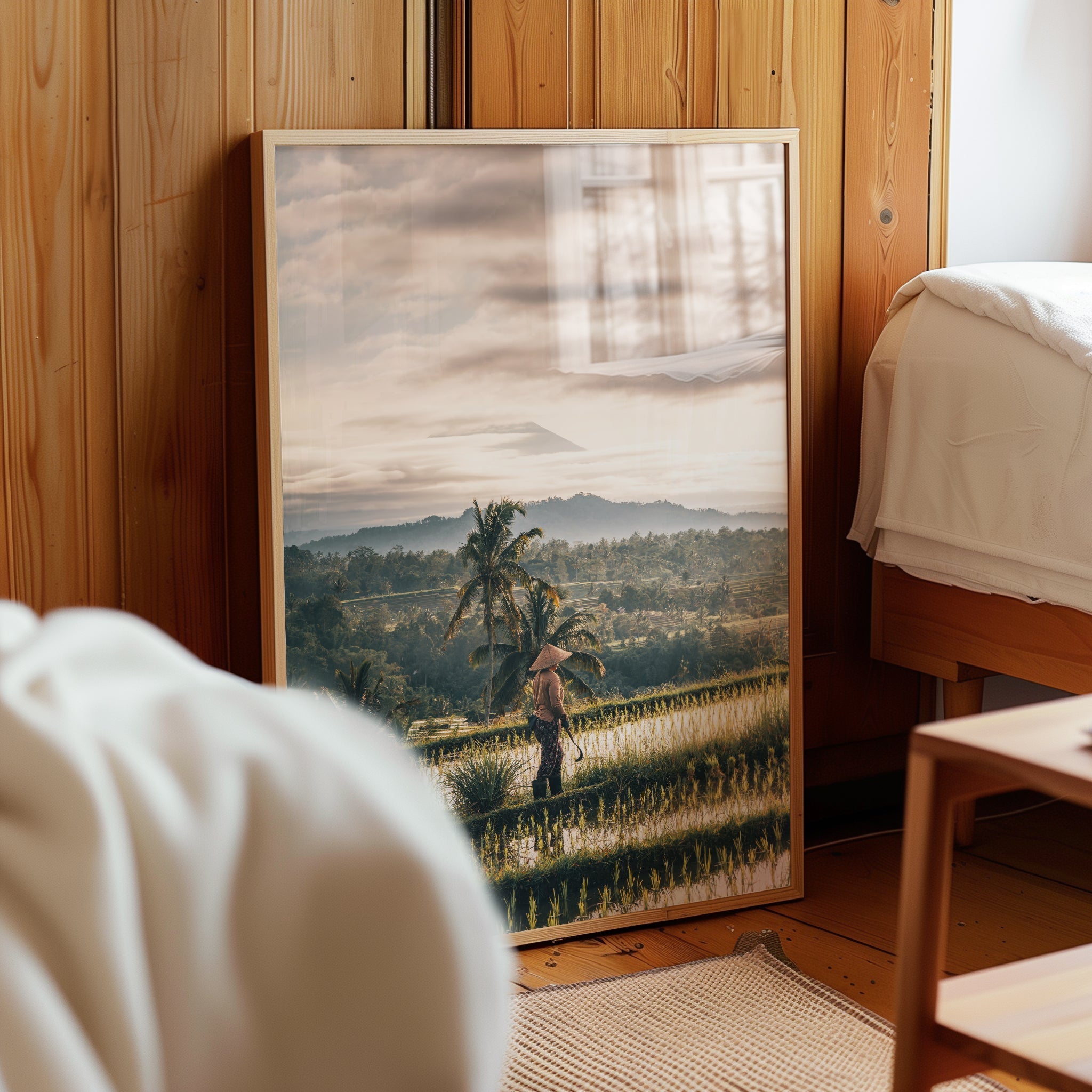 Jatiluwih Rice Fields Wall Art Print – Bali with Mount Agung View