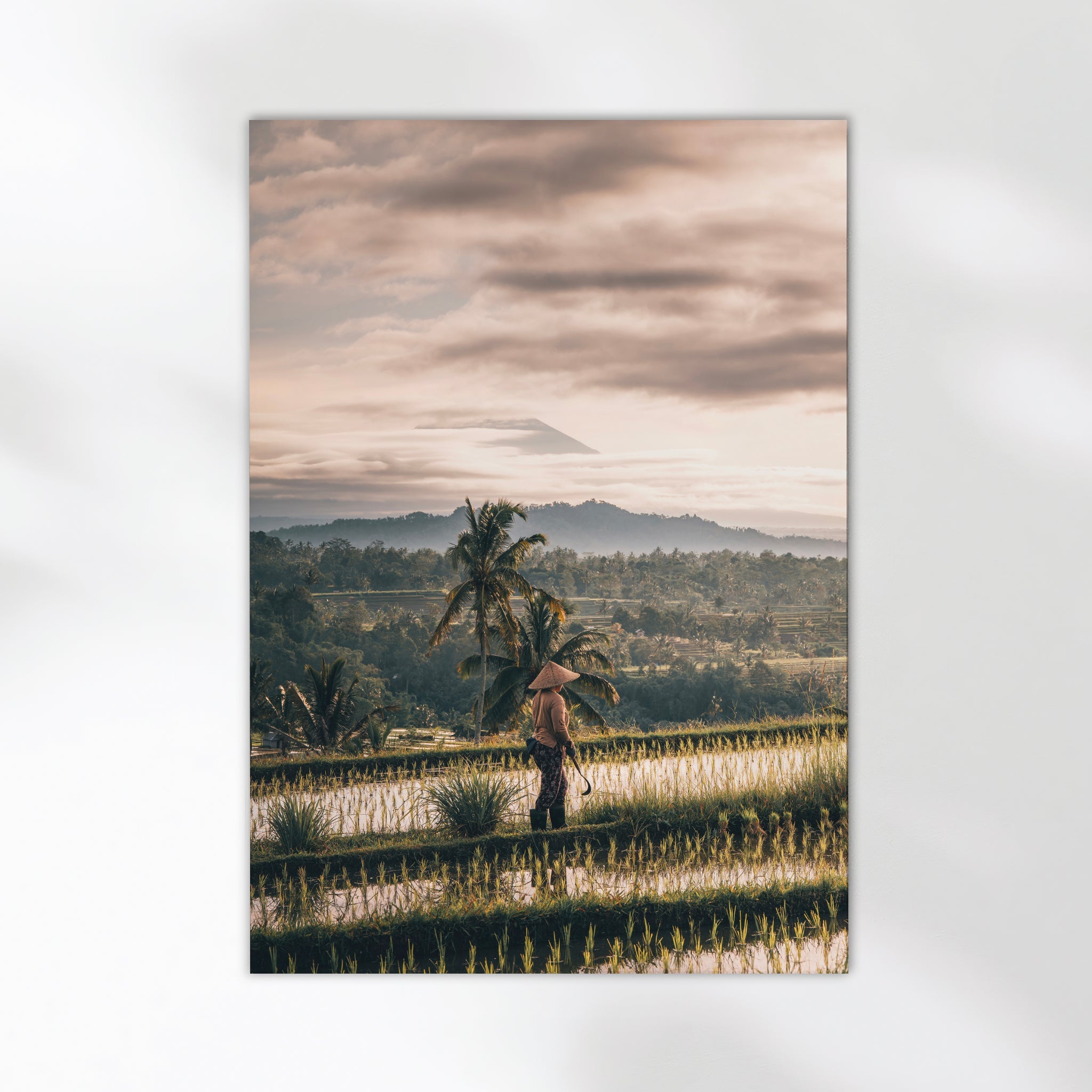 Jatiluwih Rice Fields Wall Art Print – Bali with Mount Agung View