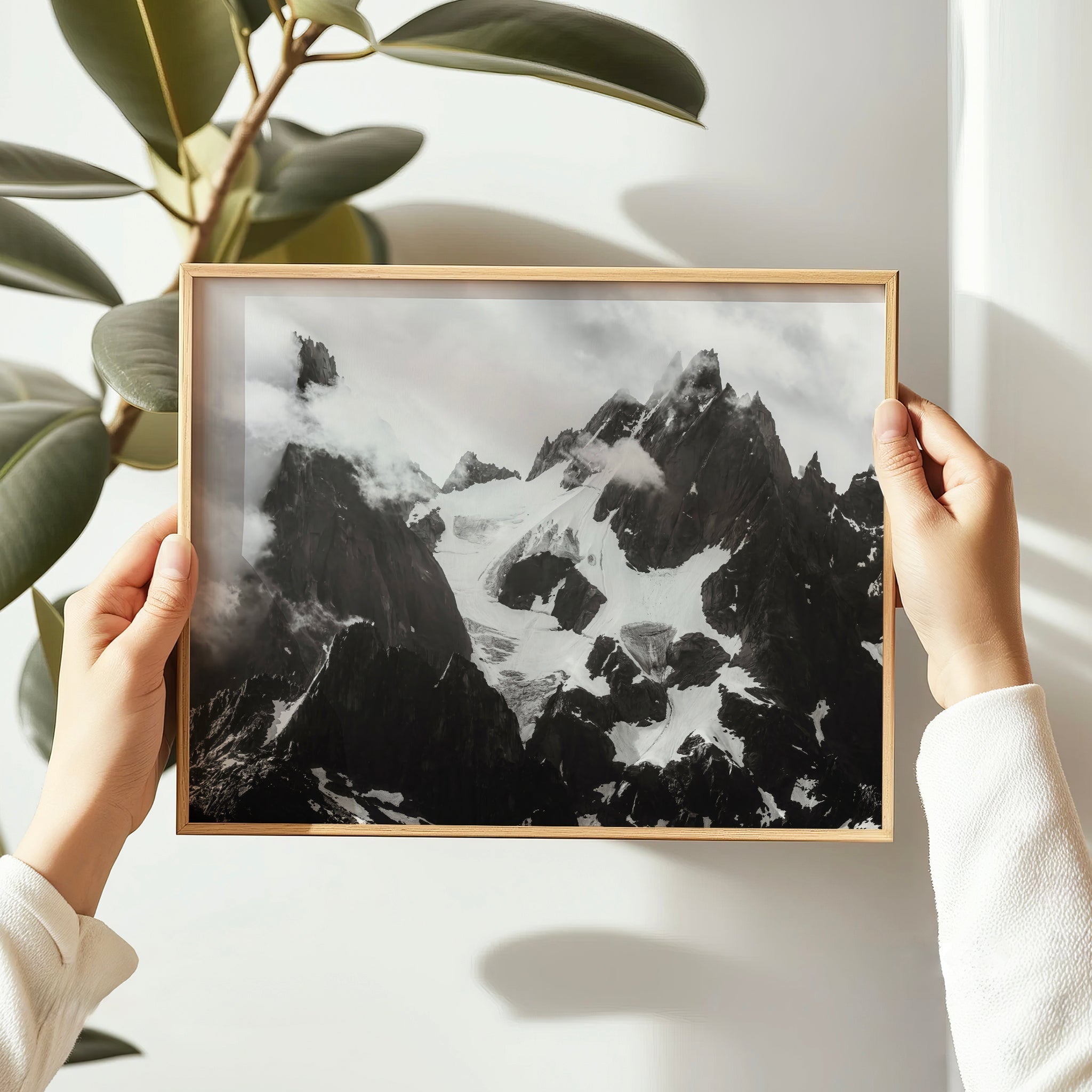 Black and White Needles of Chamonix Photography Print | Mountain Wall Art