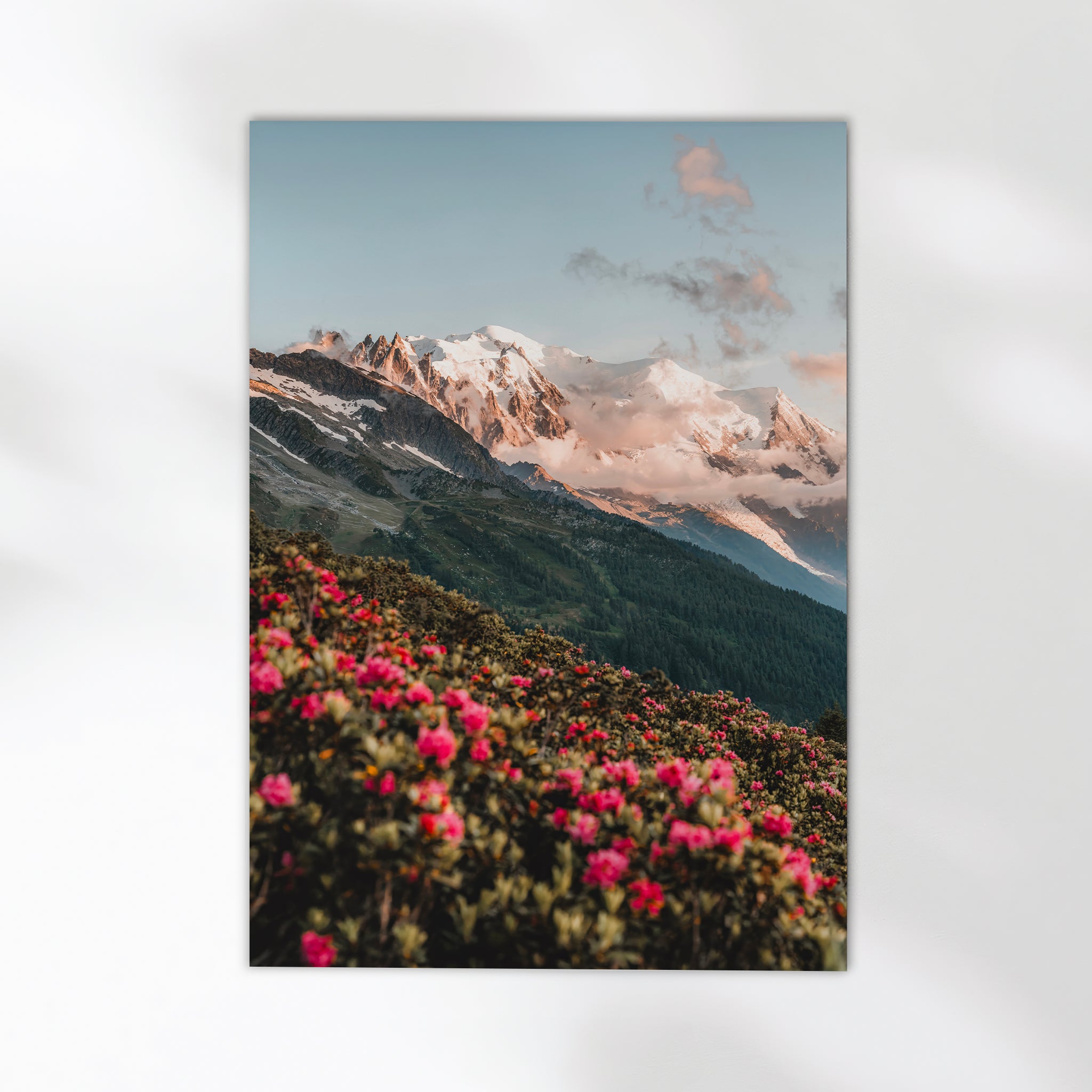 Mont Blanc Print – Floral French Alps Landscape Wall Art