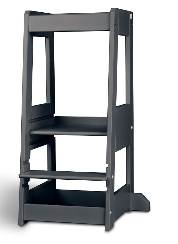 Lernturm Felix - Learning tower Holz naturgrau | tiSsi® by Schmatzepuffer® "gratis personalisierbar"