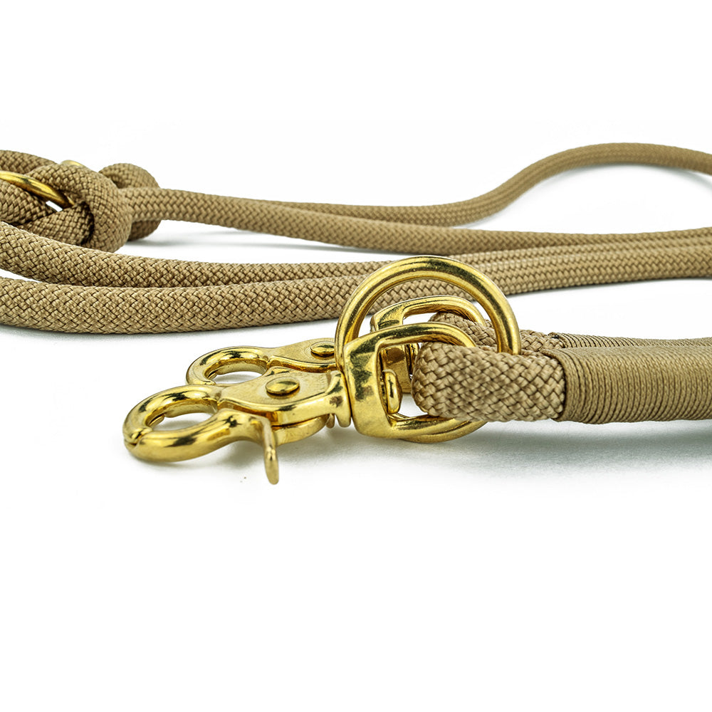Hundeleine Tierluxe Tau Seil Mocca und Gold