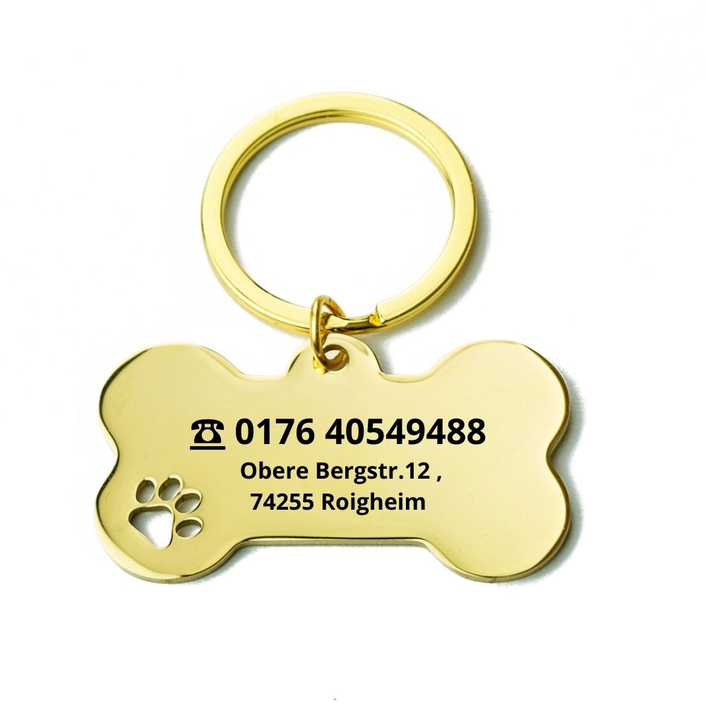 Personalisierte Hundemarke Haustier Tag Gravur Schlüsselanhänger