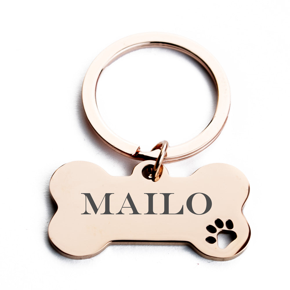 Personalisierte Hundemarke Haustier Tag Gravur Schlüsselanhänger