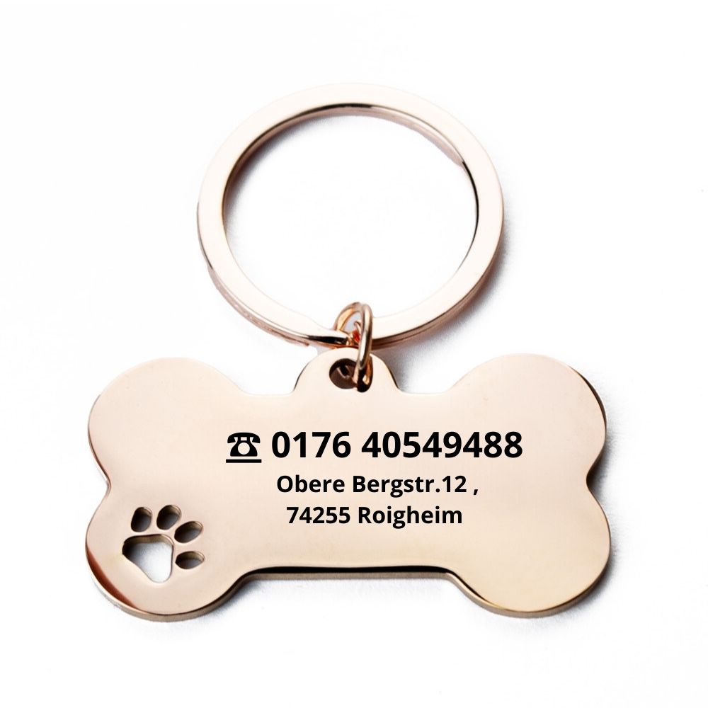 Personalisierte Hundemarke Haustier Tag Gravur Schlüsselanhänger