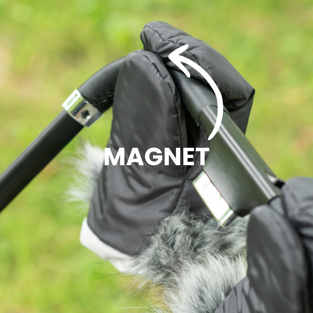 Handwärmer mit Fell für Kinderwagen – Stylisch, warm & wasserabweisend