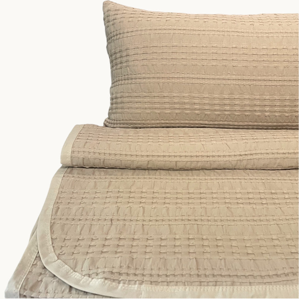 Waffelmuster Baumwolle Piqué Tagesdecke