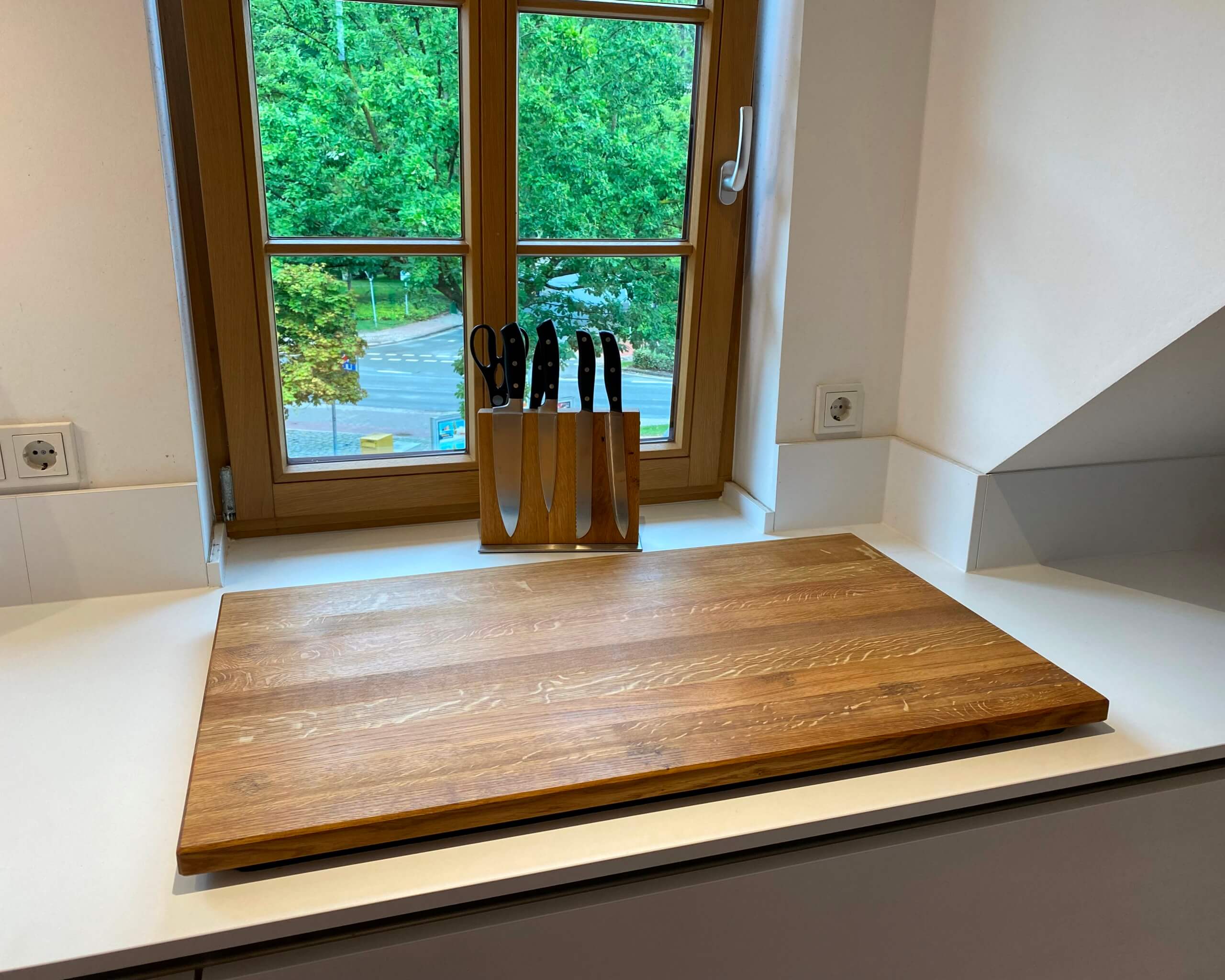 Eichenholz Kochfeldabdeckung / Ceranfeldabdeckung