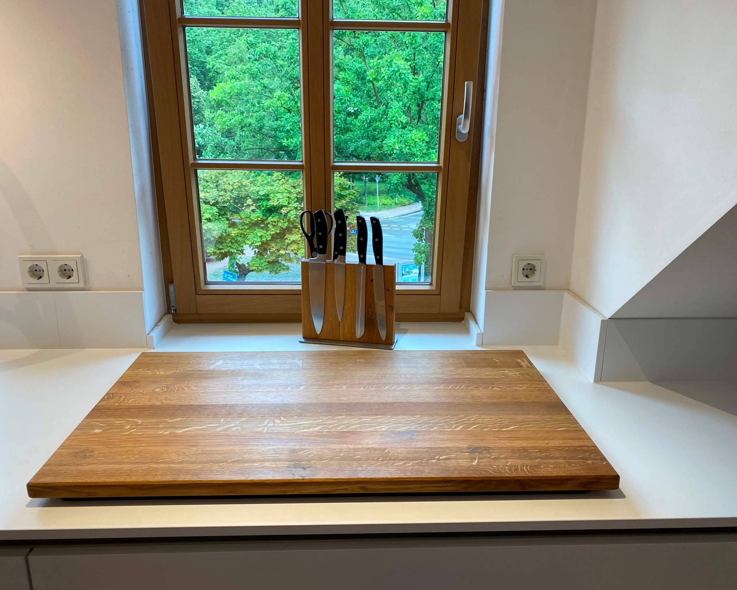 Eichenholz Kochfeldabdeckung / Ceranfeldabdeckung