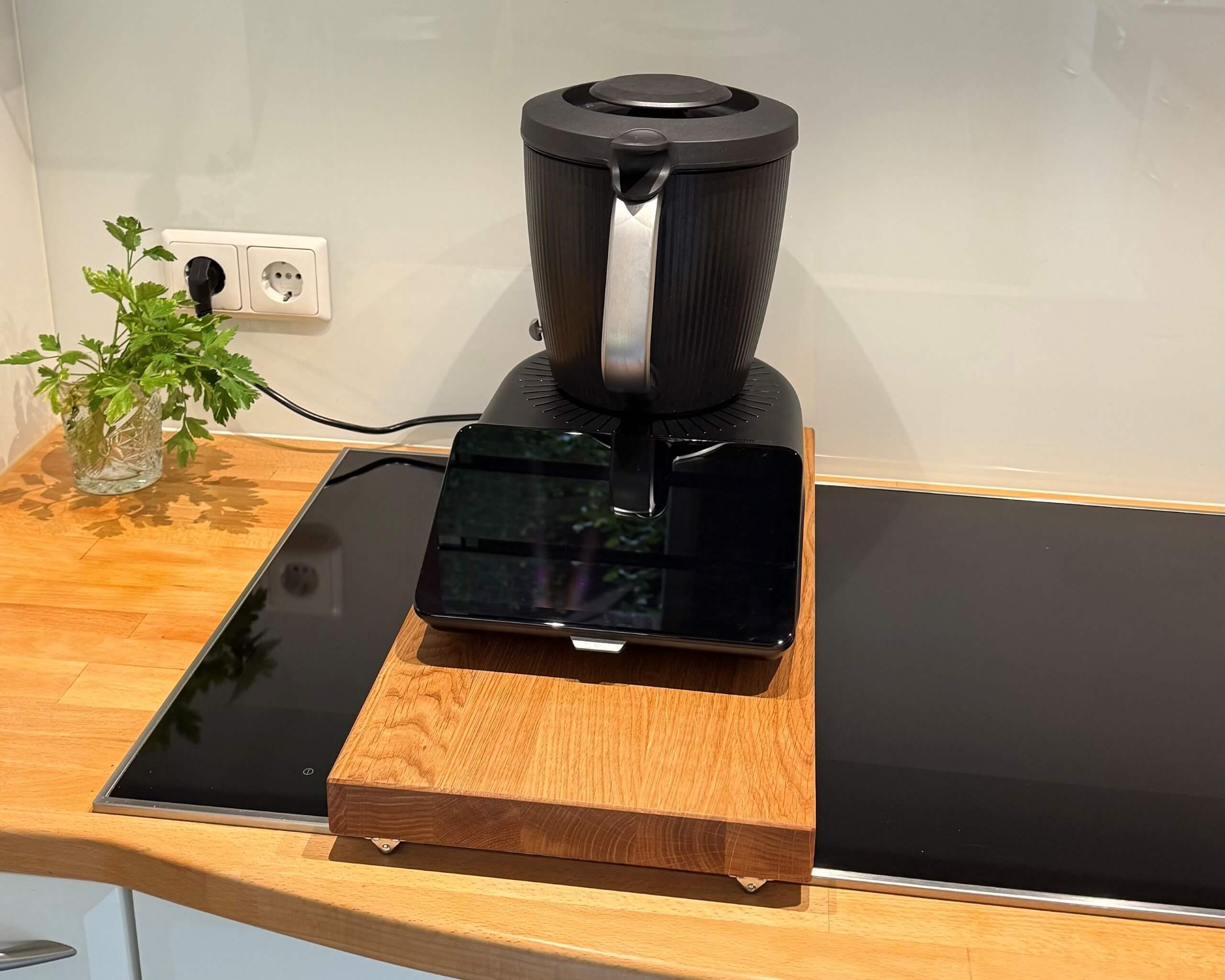 Rollbare Eichenholz Kochfeldabdeckung / Ceranfeldabdeckung - Rollbares Gleitbrett