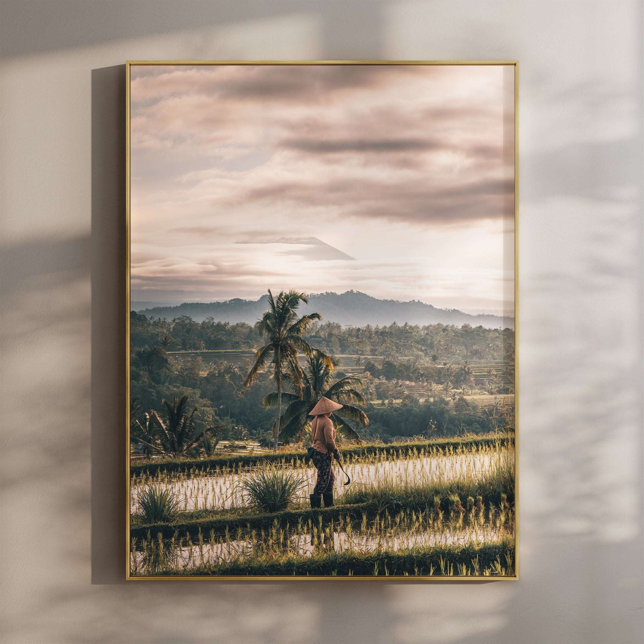 Jatiluwih Rice Fields Wall Art Print – Bali with Mount Agung View