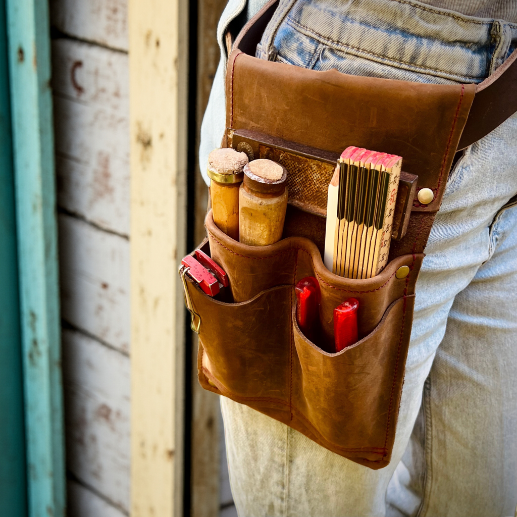 Werkzeuggürtel Set rechts – Arbeitsgürtel aus Leder mit Allround-Modul