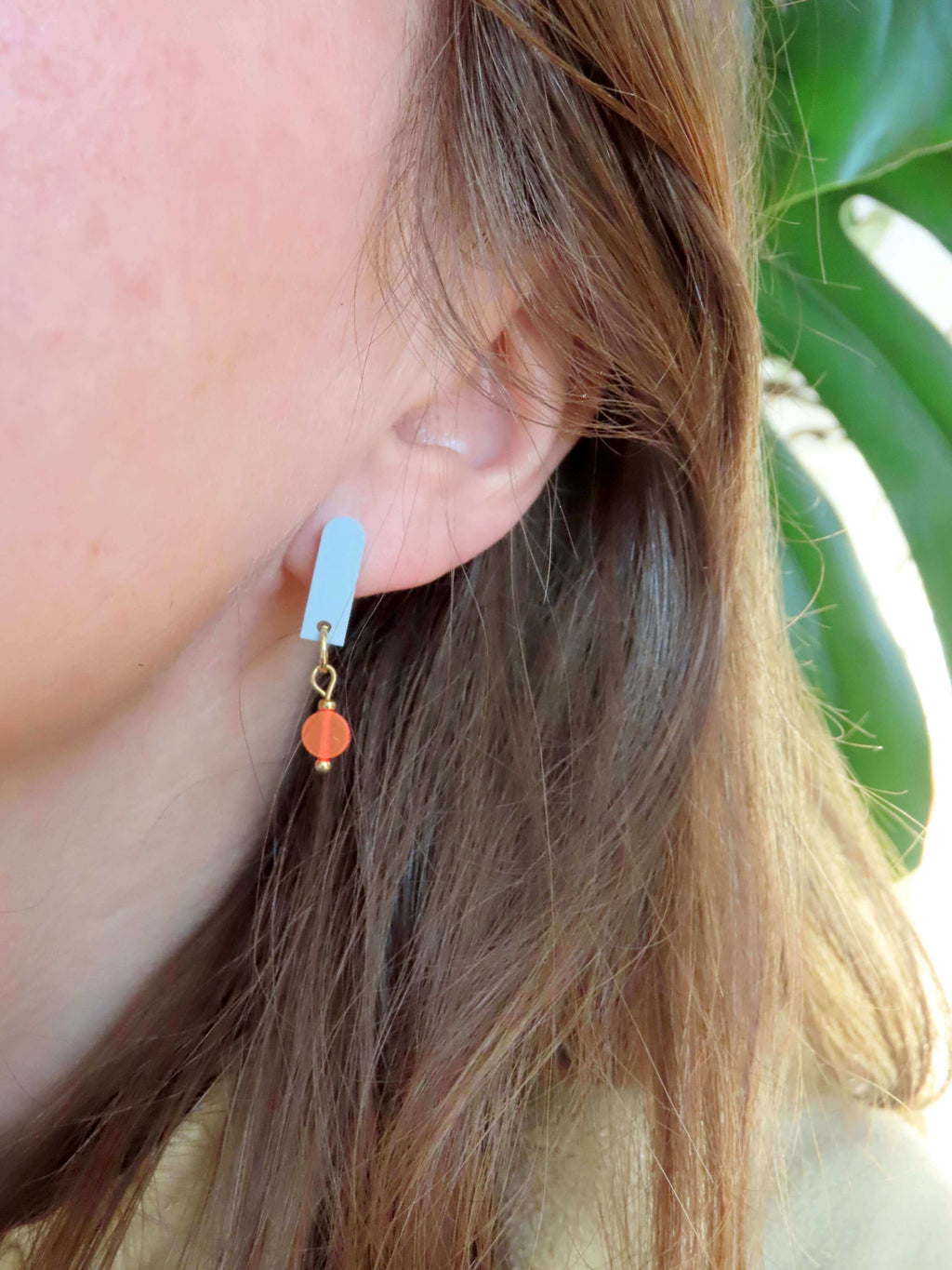 Terracotta Neon Gelb Paula Ohrringe