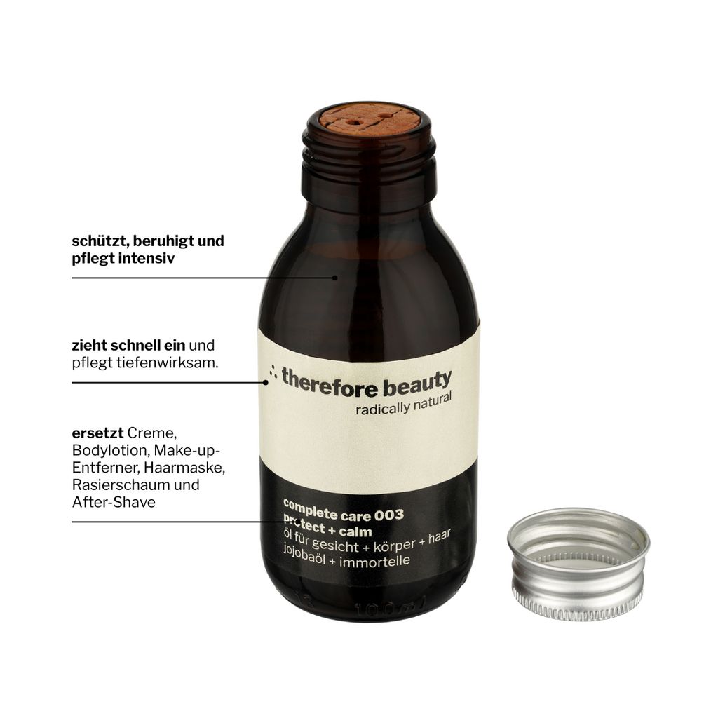 NEU! complete care 003 | Pflegeöl für Gesicht, Körper, Haar | sanft mit Jojoba + Immortelle