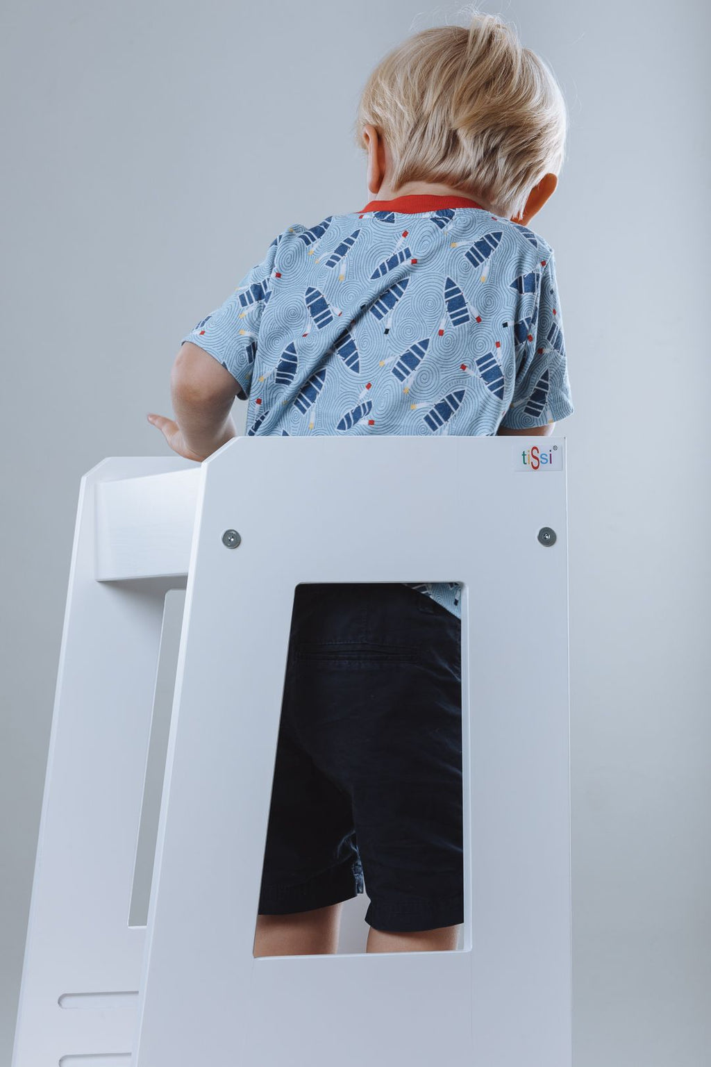 Lernturm Felix - Learning tower - Holz weiß | tiSsi® by Schmatzepuffer® "gratis personalisierbar"