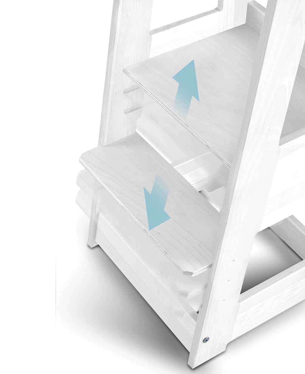 Lernturm Felix - Learning tower - Holz weiß | tiSsi® by Schmatzepuffer® "gratis personalisierbar"