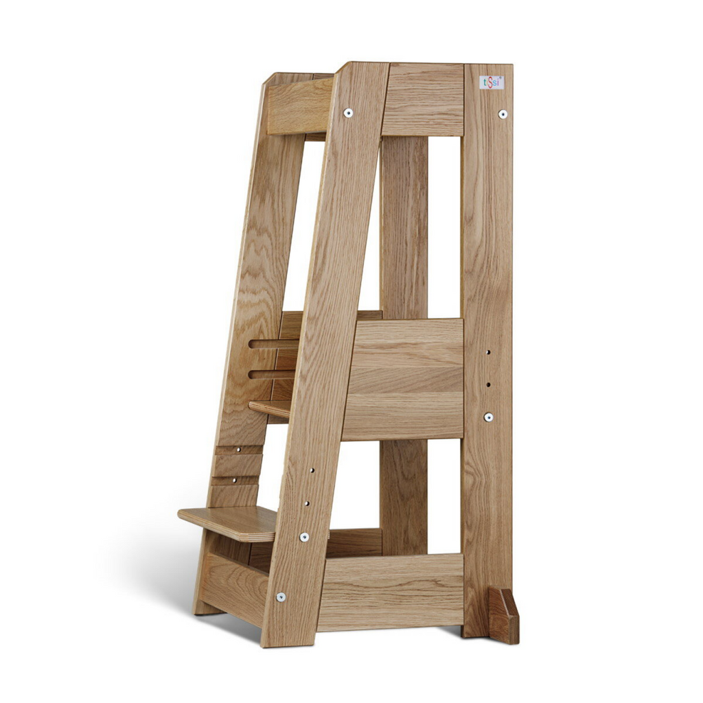 Lernturm Felix - Learning tower - Holz Eiche | tiSsi® by Schmatzepuffer® "personalisierbar"